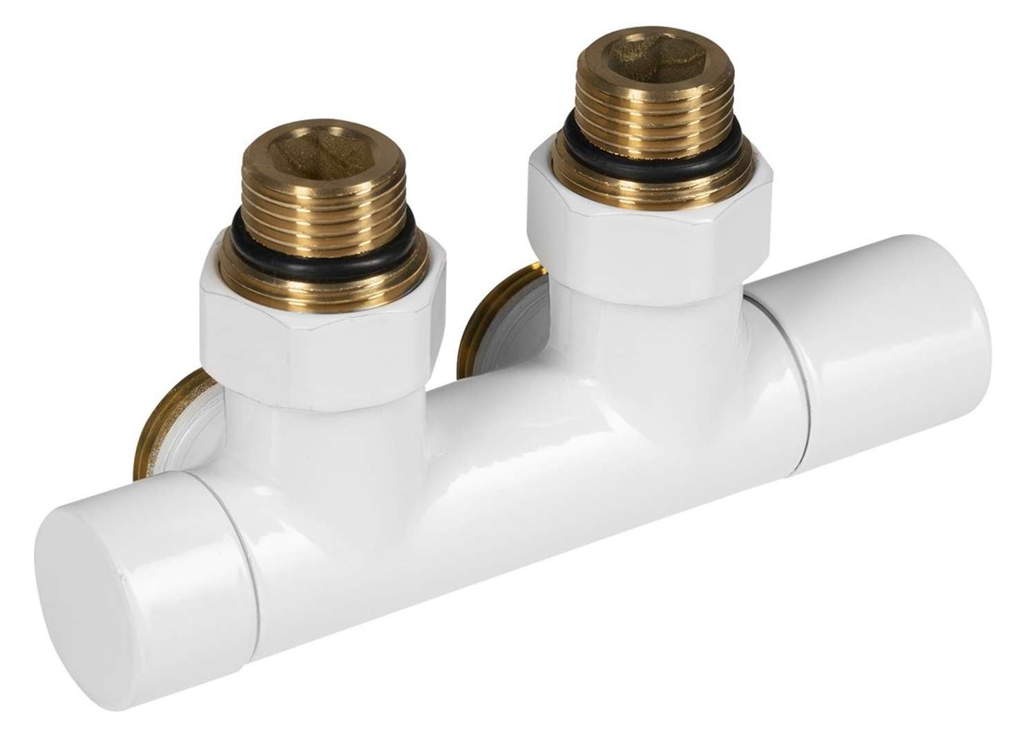 Aqualine R-start - Ventil-anschlussgarnitur, Mittelanschluss, Weiß Sr230w