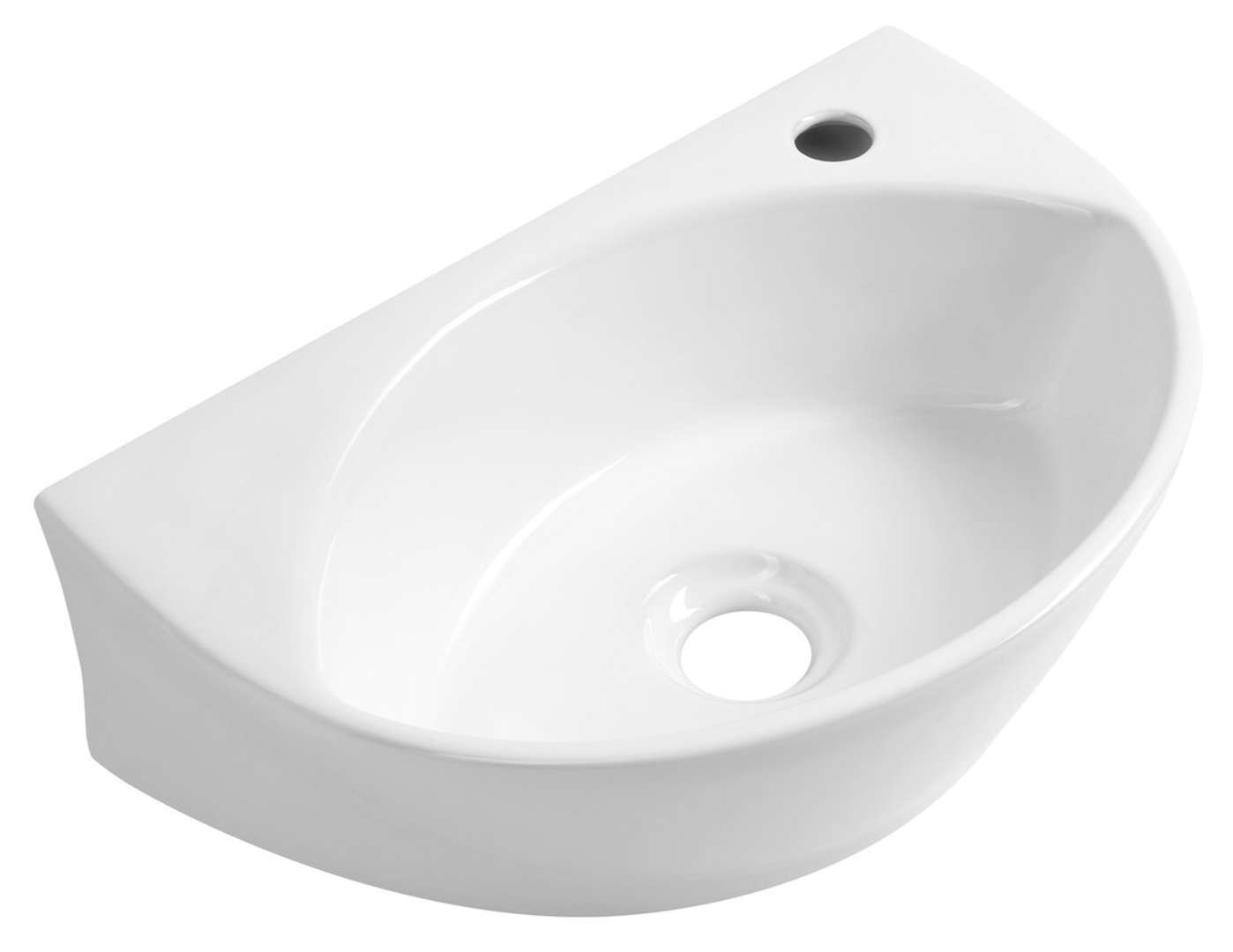 Aqualine Liza - Handwaschbecken 40x27 Cm, Ohne Überlauf, Hahnloch, Weiß Np412