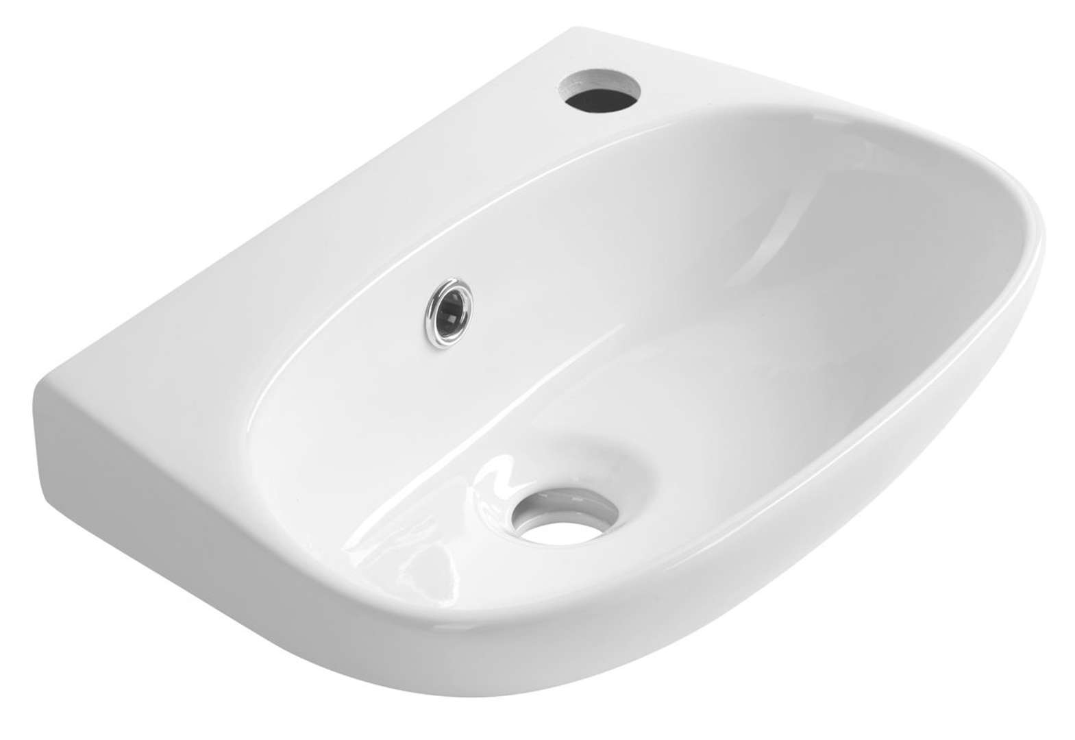 Aqualine Velsa - Handwaschbecken 40x29 Cm, Mit Überlauf, Hahnloch, Weiß Np479