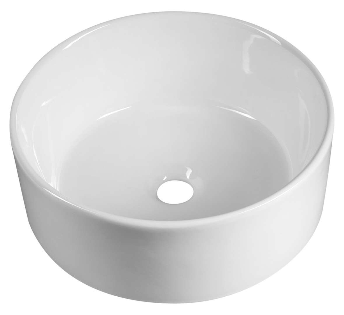 Aqualine - Aufsatzwaschtisch, Durchmesser 40 Cm, Ohne Überlauf, Ohne Hahnloch, Weiß 40150