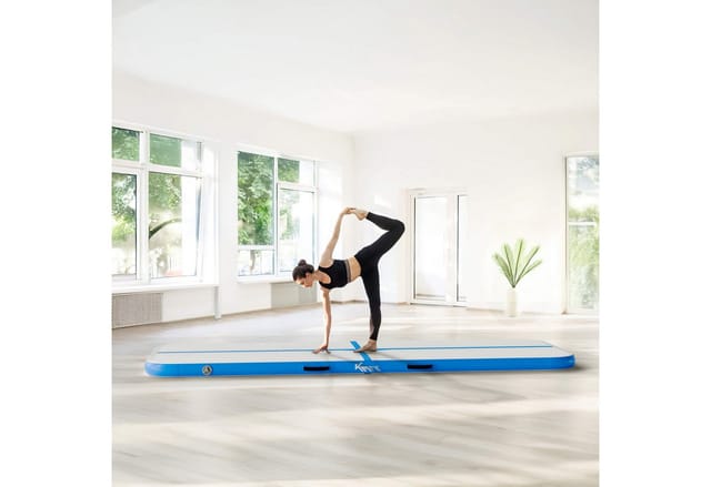 KM - Fit Gymnastikmatte Airtrack Matte Turnmatte Fitness-Matte (1-St., 300 x 100 x 10 cm), mit integrierter Pumpe 600W