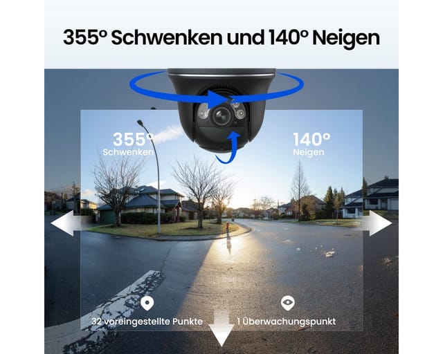 Reolink Überwachungskamera 4K 8MP Smarte kabellose Argus Series (Außenbereich, 5/2,4 GHz Dualband WLAN,Spotlight,Personen-/Fahrzeugerkennung)