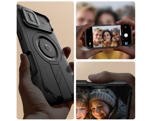 TECH PROTECT Handyhülle Kevlar Case mit Magnetfunktion Kompatibel mit iPhone 17 Schwarz 6,1, Strukturierter Kevlar Look mit integrierter Magnetfunktion für Alltag