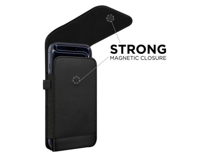TECH PROTECT Handyhülle SM75 Tasche für 5,8–6,8 Smartphones – Schwarz 5,8–6,8 Zoll, Universelle Gürteltasche aus Öko-Leder mit Magnetverschluss