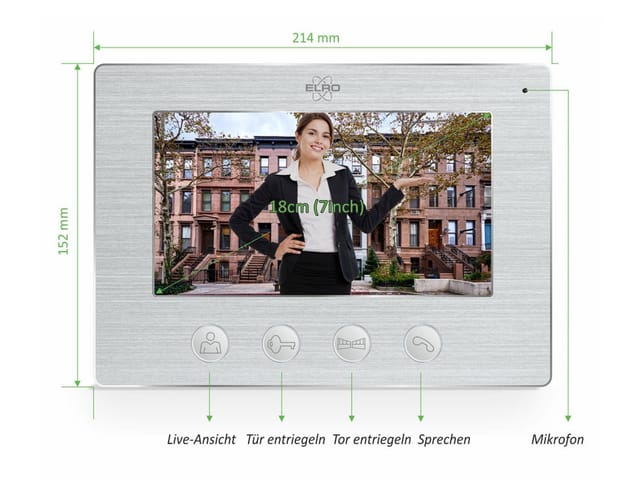Elro Video-Türsprechanlage (Innenbereich, Außenbereich, IP Klingelanlage 2 Familienhaus, Tür-Klingel Sprechanlage mit Kamera)