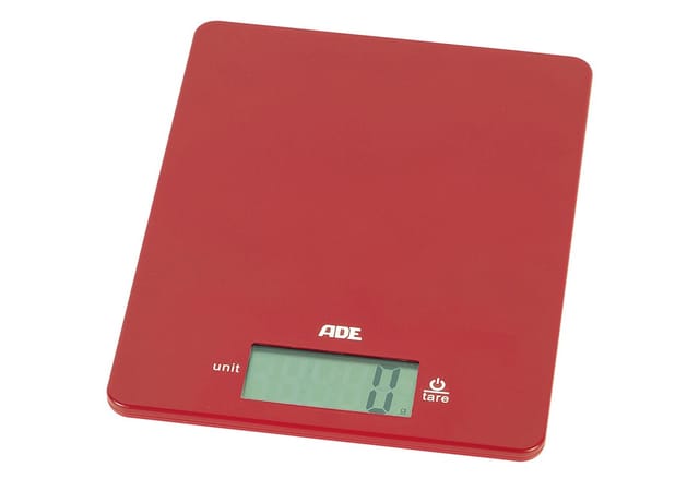 ADE Küchenwaage extrem flache Waage, nur 9mm hoch, platzsparend verstaubar, besonders präzise bis 5 kg