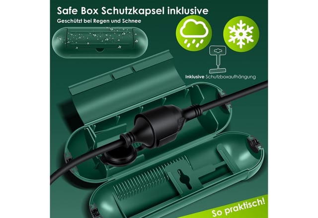 KESSER Verlängerungskabel, (40 cm), Verlängerungskabel mit Schutzkappe Outdoor für Innenbereich