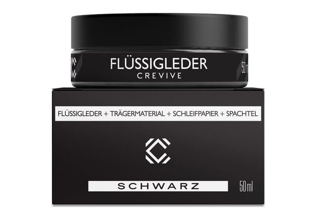 CREVIVE Flüssigleder 50 ml Lederpflege (Lederreparatur, sehr ergiebig), Leder Reparatur Set, Kunstleder Reparaturset, für Sofa, Couch, Auto