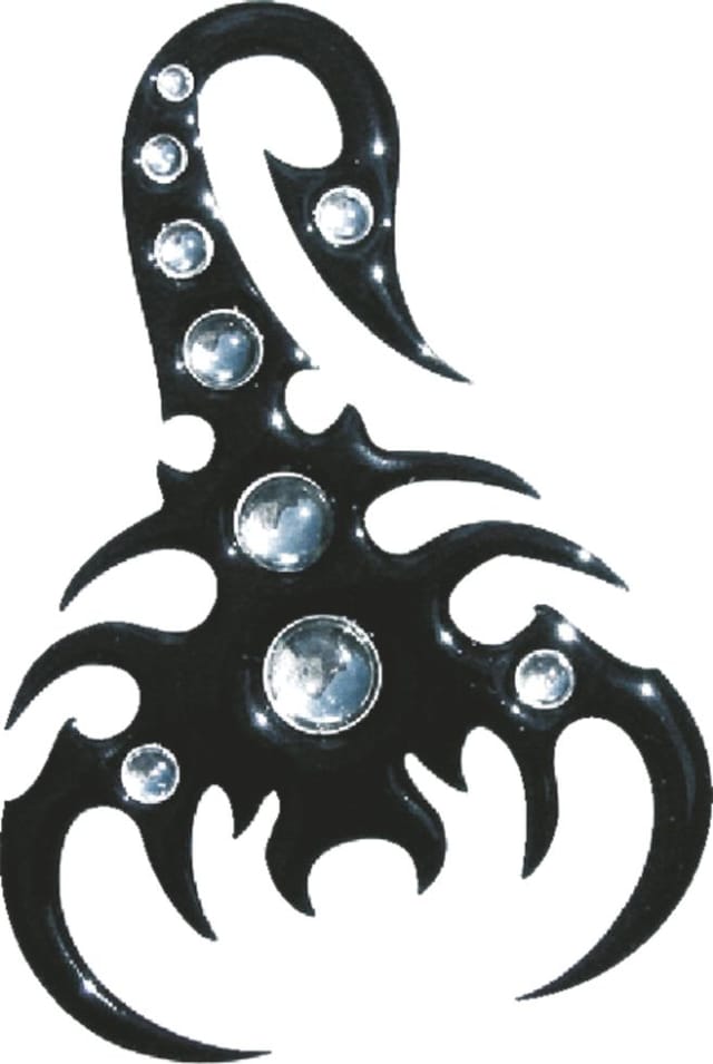 Hermann Schütz Aufkleber Hermann Schütz 3D-Chrome-Sticker Skorpion schwarz