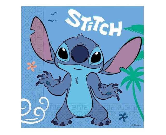 Procos Papierserviette Servietten Stitch & Angel 33x33 cm, 20 Stück