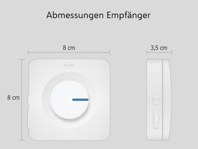 Elro Türklingel-Set, 1 Empfänger, 64 Klingeltöne, (3-tlg), Funkklingel mit Batterie, Türgong mit Licht für Schwerhörige, Weiß