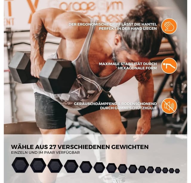 SF SUPRFIT Kurzhantel Hexagon Hanteln Einzeln, Auch als 2er Dumbbells Set erhältlich