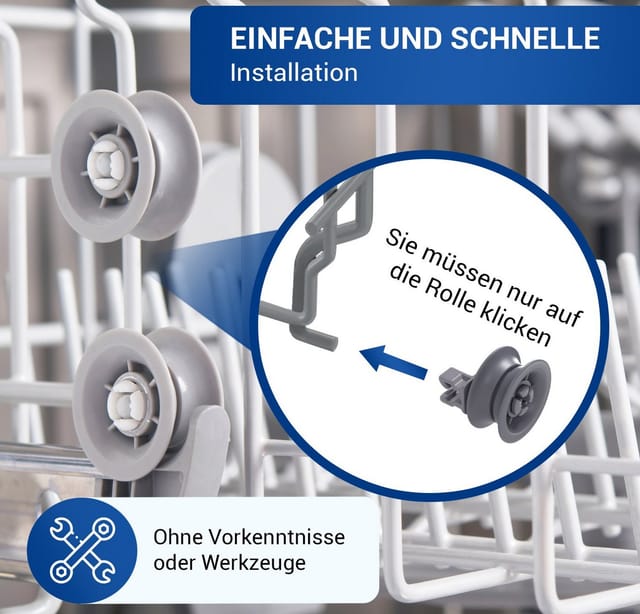 VIOKS Geschirrspüleinsatz Korbrolle Ersatz für Bosch 00611666 00165313, Zubehör für Geschirrspüler, Rolle für Geschirrkorb oben