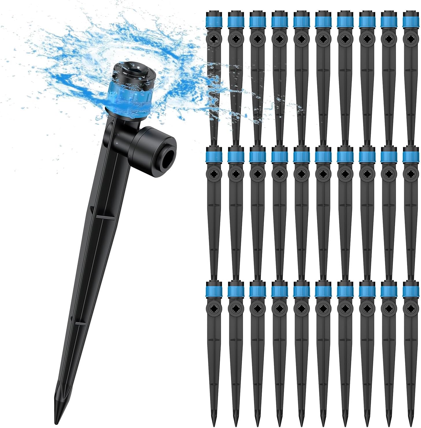 30 Pièces Goutteurs D'Irrigation À Ajustement Automatique Avec Débit D'Eau Réglable À 360 Degrés Pour Système D'Irrigation Goutte À Goutte, Compatible Avec Tuyaux De 6 Mm