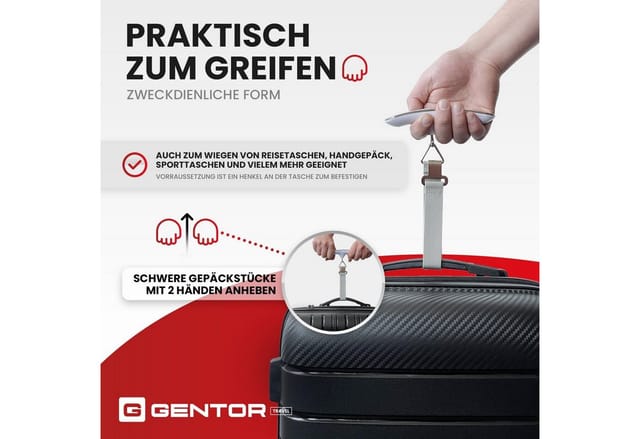 GENTOR Kofferwaage Digitale Kofferwaage Gepäckwaage für Reisekoffer tragbare Hängewaage, (Spar-Set), Kofferwaage bis 50 KG