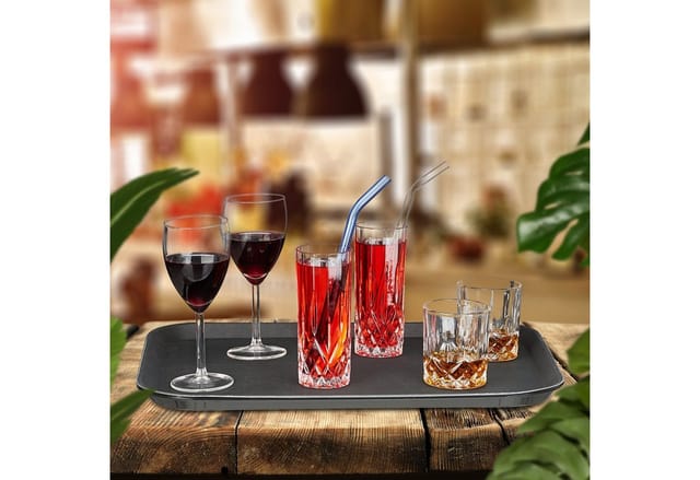 relaxdays Tablett Serviertablett 2er Set, Kunststoff, (2-tlg., 2er Set)