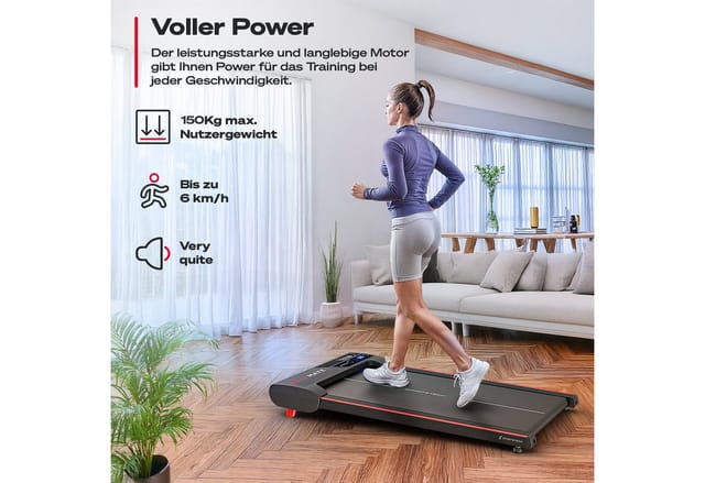 Sportstech Laufband WalkMate, Walking Pad für Zuhause, 6km/h, Schrittzähler, Transportrollen