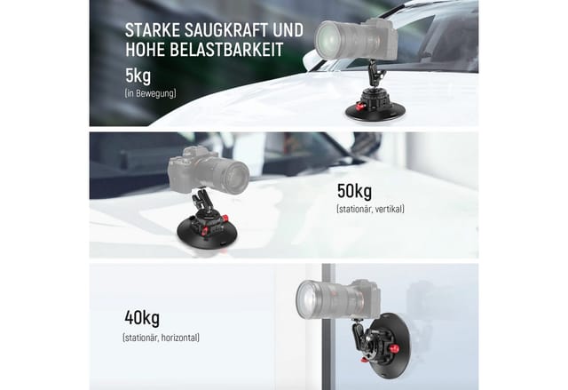 Neewer Action Cam-Halterung CA013 6"/15,2cm Kamera Saugnapf Halterung, mit Kugelkopf Magic Arm, (Packung, Farbe:schwarz, Grundfarbe:schwarz, mit Kugelkopf Magic Arm, für Auto Windschutzscheibe Action Kamera)