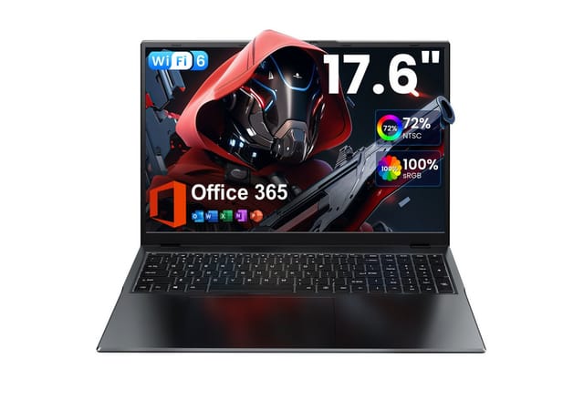 MENGHU 17,6” Laptop Intel Alder Lake N95 3,4GHz WiFi 6 16GB RAM 640GB SSD Notebook (Windows 11, Alder Lake N95, 16 GB, 16 GB HDD, 640 GB SSD, Intel UHD Graphics)