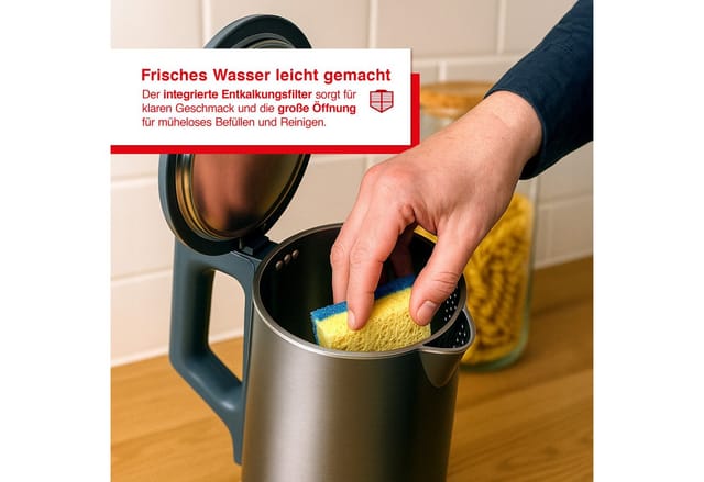 SOLIS OF SWITZERLAND Wasserkocher Eco Boil, Typ 5520, 1,7 l, 1800 W, Leise, leichte Reinigung, 3D-Heizsystem