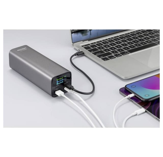 VOLTCRAFT VOLTCRAFT VC-C909 Powerbank 27000 mAh USB PD 3.1 Li-Ion Schwarz-Silbe Powerbank 27000 mAh