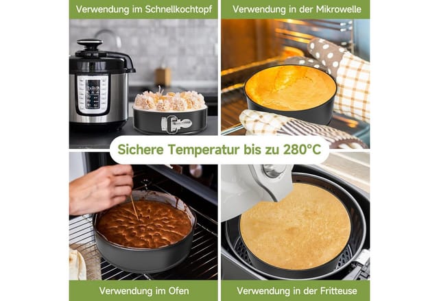 OSTWOLKE Springform 4-teiliges Springform Set Ø18/24/26/28cm runde Backformen Kuchenform