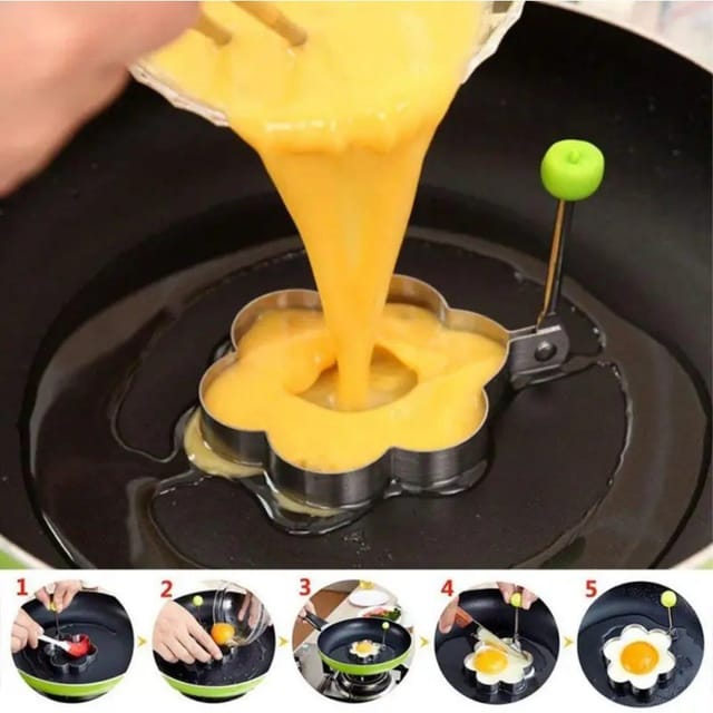 Venicce Love Herzkuchenform 5 Edelstahl Spiegeleierformen, Omelette Form, Pancake Form für Pfanne, (5-tlg)