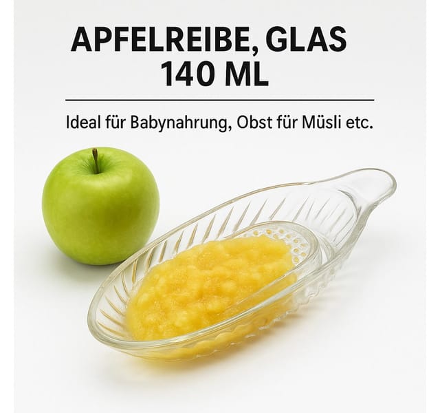 Thiru Multireibe Apfelreibe aus Glas 140 ml - Ideal für Babynahrung & Obst, Glas
