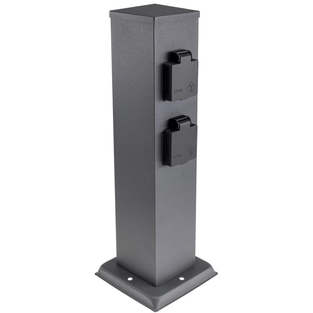 ChiliTec Steckdose Steckdosensäule TRIXX 4-fach, anthrazit, IP44