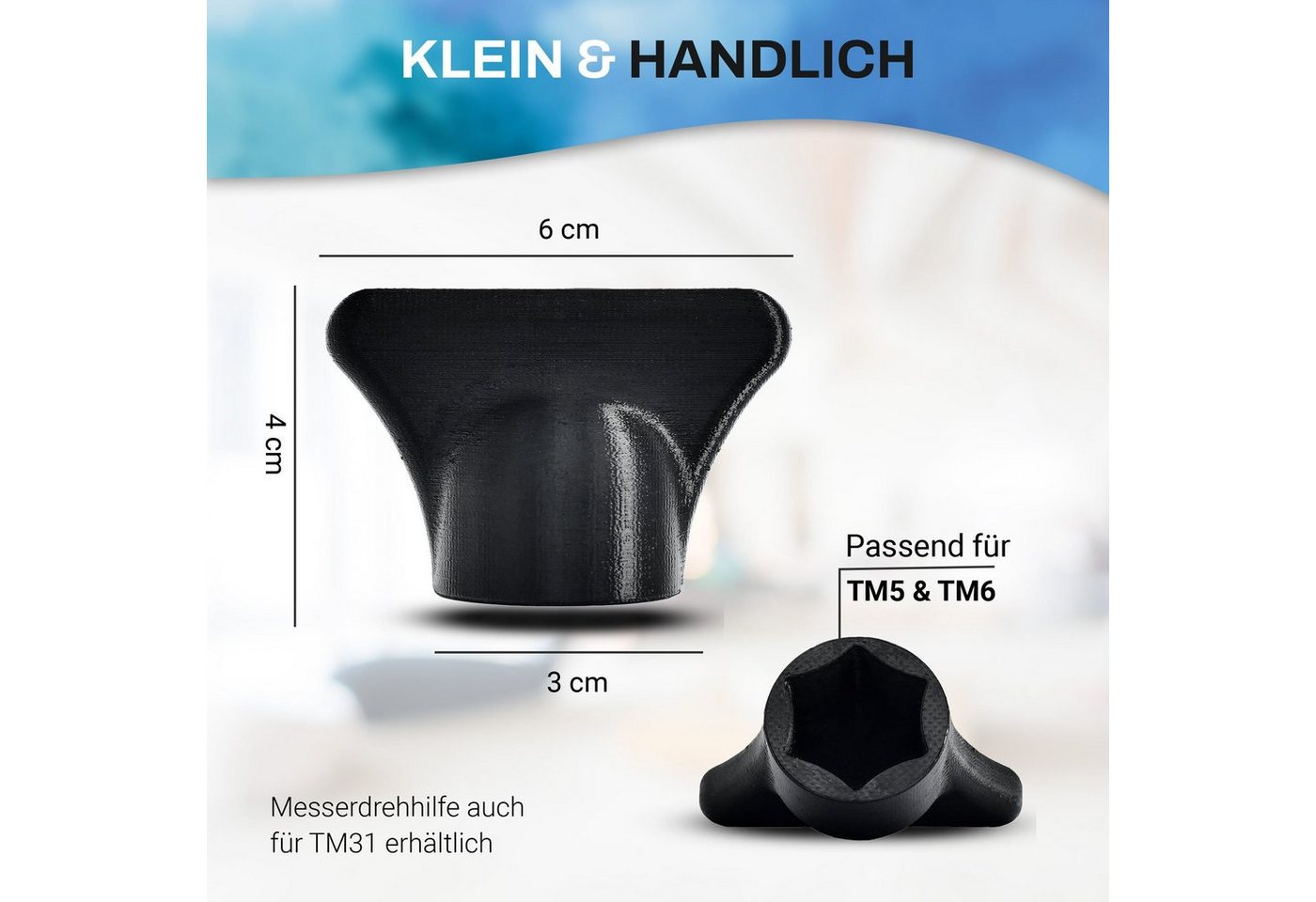mix-slider Teigwerkzeug Thermomix Teigblume TM5 + TM6 Schwarz Bild 4