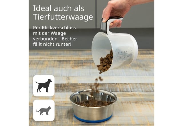 ADE Küchenwaage Messbecher-Waage mit Display im Griff, abnehmbarer Messbecher mit 1 Liter Fassungsvermögen