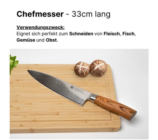 LIVINA HOME Messer-Set Kochmesser, 67-Damaststahl Messerset - 6-tlg. Küchenmesser Set (3-tlg., wahlweise als 3er, 5er oder 6er Set erhältlich), Damastmesser Japanischer Art, Geschenkbox, Oster Deal Sale!
