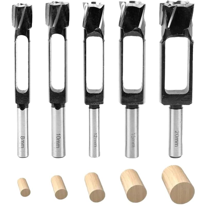 Satz Von 5 Tiefen Zapfenbohrern Für Schreinerarbeiten, 8 Mm/10 Mm/12 Mm/15 Mm/20 Mm Durchmesser Lochsäge Für Holz, Bohrersets (8mm/10mm/12mm/15mm/20mm)