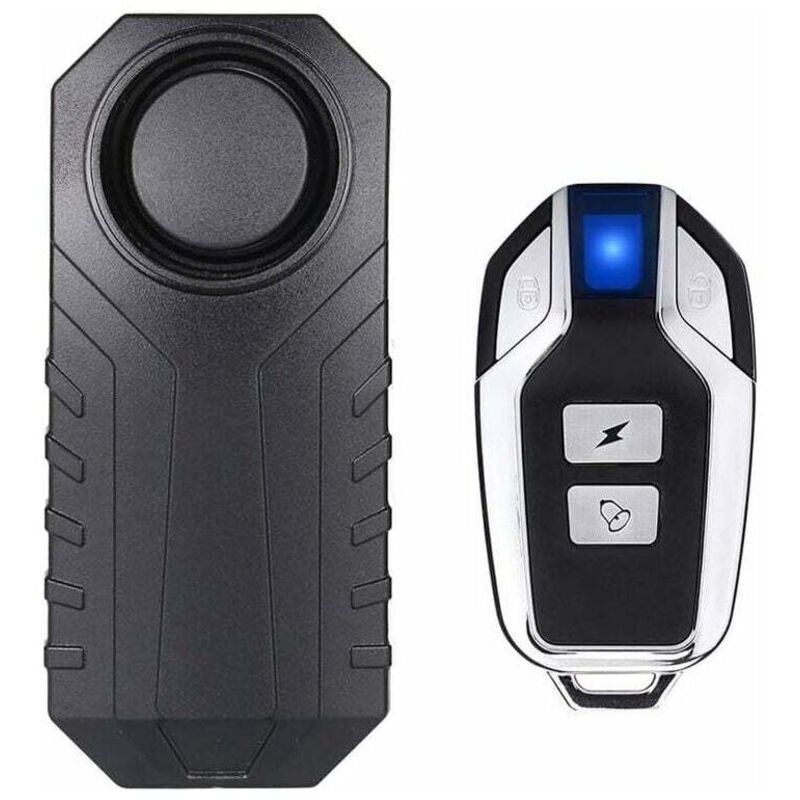 Kabellose Motorrad-/fahrradalarmanlage. Diebstahlsicherungs-alarm Mit Fernbedienung. Wasserdicht Ip55. 113 Db Super Laut (schwarz)