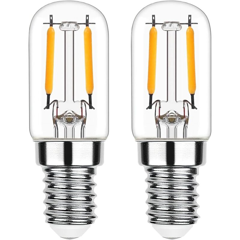 Led-kühlschranklampe E14 2w 220v, T22 Kühlschrankbirne Entspricht 15w Glühlampe/halogenlampe Warmweiß 2700k Nicht Dimmbar Kleine Led Für Nachtlicht Dunstabzugshaube Nähmaschine, 2er-pack