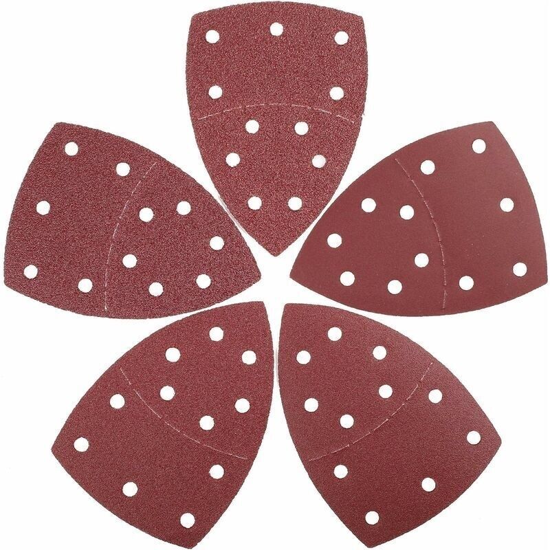 Schleifblatt-set, Dreiecke, 25 Stück. 105 X 152 Mm, 11 Löcher, Je 5 Blatt Mit Körnung 40/60/80/120/240 Für Multischleifer