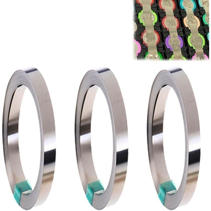3 Rollen Nickelband: Reines Nickelband. 0,18 Mm X 10 M Punktschweißband Aus Reinem Nickel, Korrosionsbeständig, Punktschweiß-nickelstreifen Für 18650-batterien, Batterieschweißen