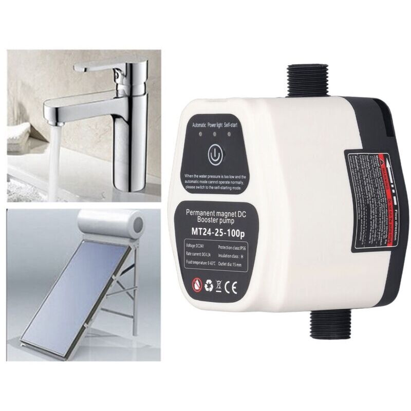 Wasser-druckerhöhungspumpe 100w 24v 25l – Intelligente Erkennung – Bürstenloser Motor – Geräuscharm – Durchfluss 25 L/min – Druck 2 Bar - 100-240v