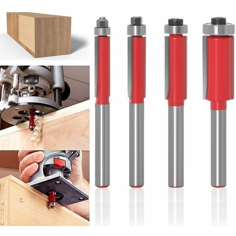 Fräser 6mm Schaftfräser Mit 6mm Schaft Holzbearbeitungswerkzeug Holzfräsen Hartmetall Bündigfräser Routerbit Mit 4 Schneiden