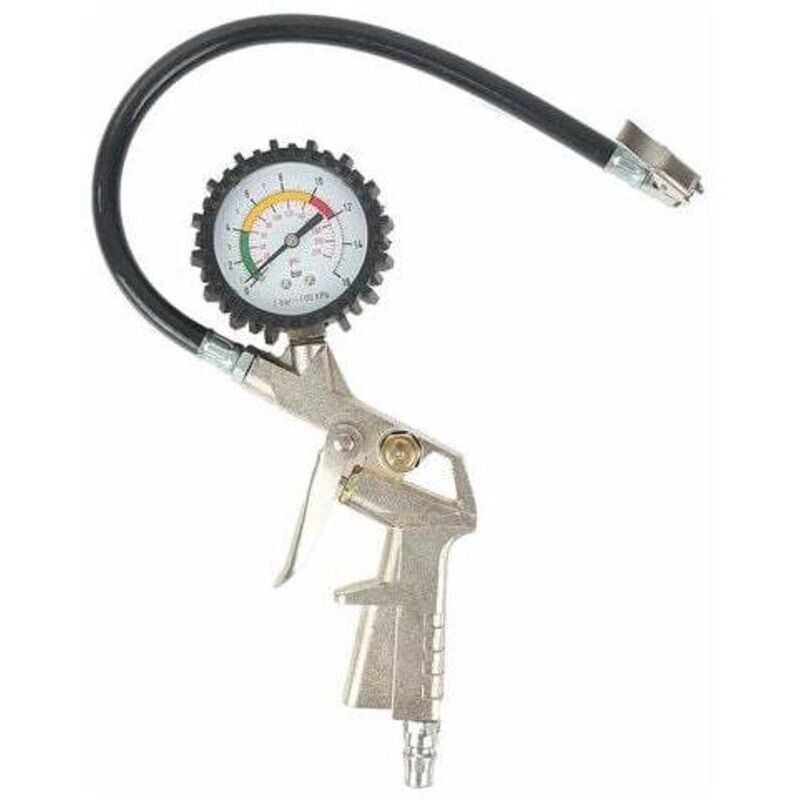 Aufblaspistole Mit Manometer, 40mm, 16 Bar, Für Auto Und Fahrrad, Deutsches Kaliber