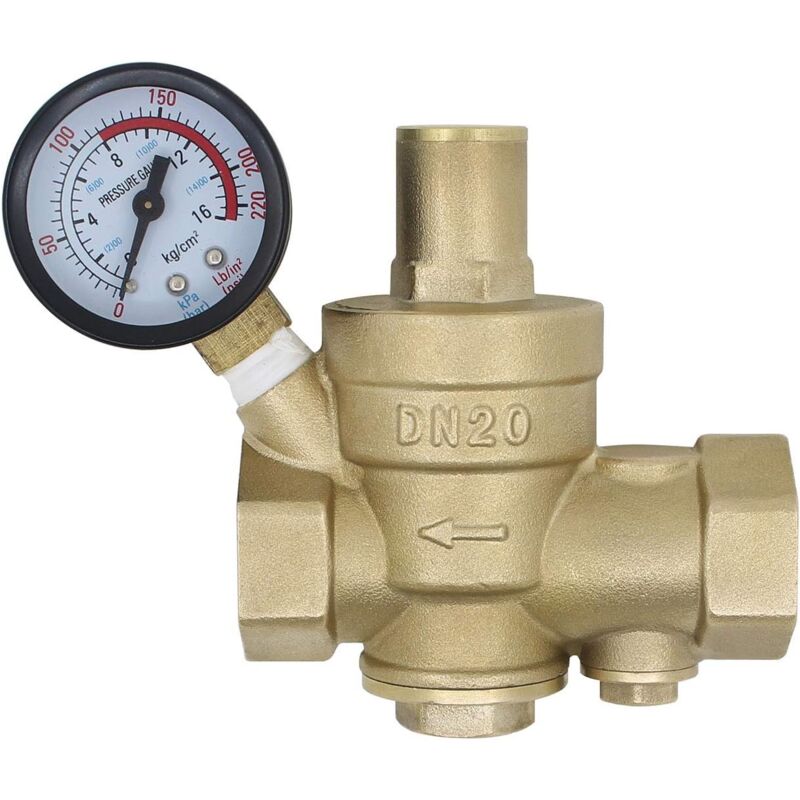 Wasserdruckminderer 1/2 3/4 1 1-1/4 1-1/2 2 Zoll – Manometer Dn20 – Einstellbarer Druck 1,5 Bis 10 Bar – Langlebiges Messing - Dn20-3