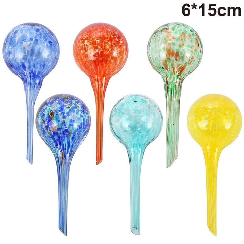 Farbige Gießkugel Für Die Blumenbewässerung Aus Einem Glas-gießarm, Automatische Bewässerungskugeln, Kleiner Blumentopf Mit Automatischer Bewässerung 6x15cm Für Topfpflanzen