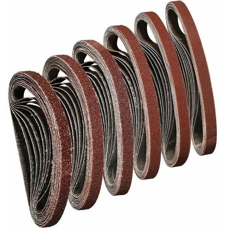 Schleifband 10x330 Mm Schleifpapier 40/60/80/120/180/240 Zum Schleifen, Polieren Und Entstauben. Ideal Für Holz (48 Stück)