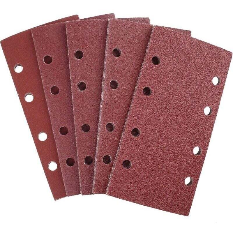 25-teiliges Schleifpapier Für Exzenterschleifer, 93 X 185 Mm, 8 Löcher. Rechteckiges Aluminiumoxid-schleifpapier Mit Körnung 40/60/80/120/240. Ideal Zum Schleifen Und Polieren.