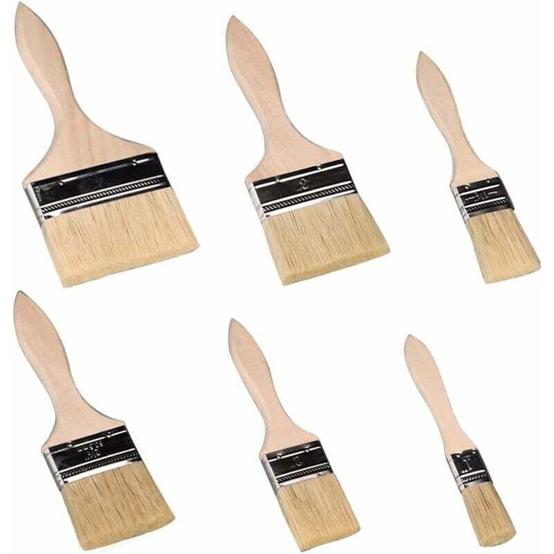Wandfarbe Pinsel. Flacher Pinsel. 6-teiliges Pinselset. Professionelle Pinsel Mit Holzgriff, Natürliche Borsten, Geeignet Für Wände, Möbel Und Fensterläden.
