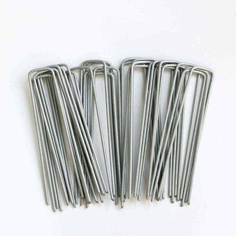 U-förmige Gartenpfähle, 150 Mm, Ideal Für Unkrautvlies, Gewebe, Kunstrasen, Teppiche Und Galvanisierte Netze (50er Pack)