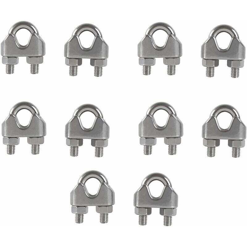 M6 Drahtseilklemmen, U-bügel-kabelklemmen Aus Edelstahl 304, Sattel-kabelklemmen Für Metallseile, 10 Stück