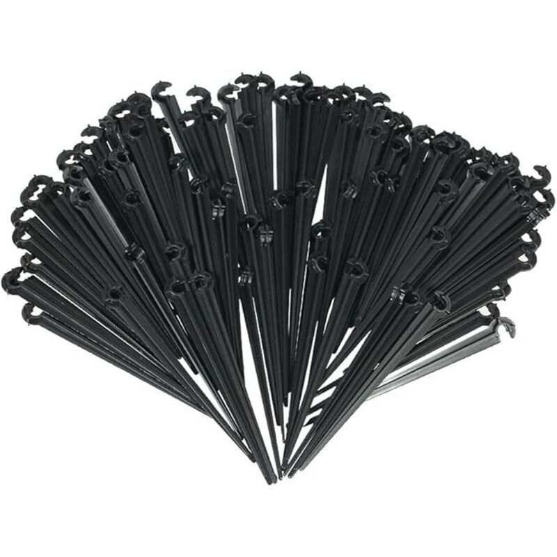 Satz Mit 100 Micro Drip System Rohrhalters, 11 Cm: Zur Befestigung Und Führung Des Verteilerrohrs Im Erdreich - Fixierte Stängelrohre - Halterung Für Kräutergärten