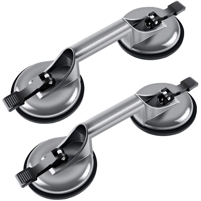 2 X Doppel-saugheber 100 Kg. Aluminium-hebesauger 120 Mm Glasersauger