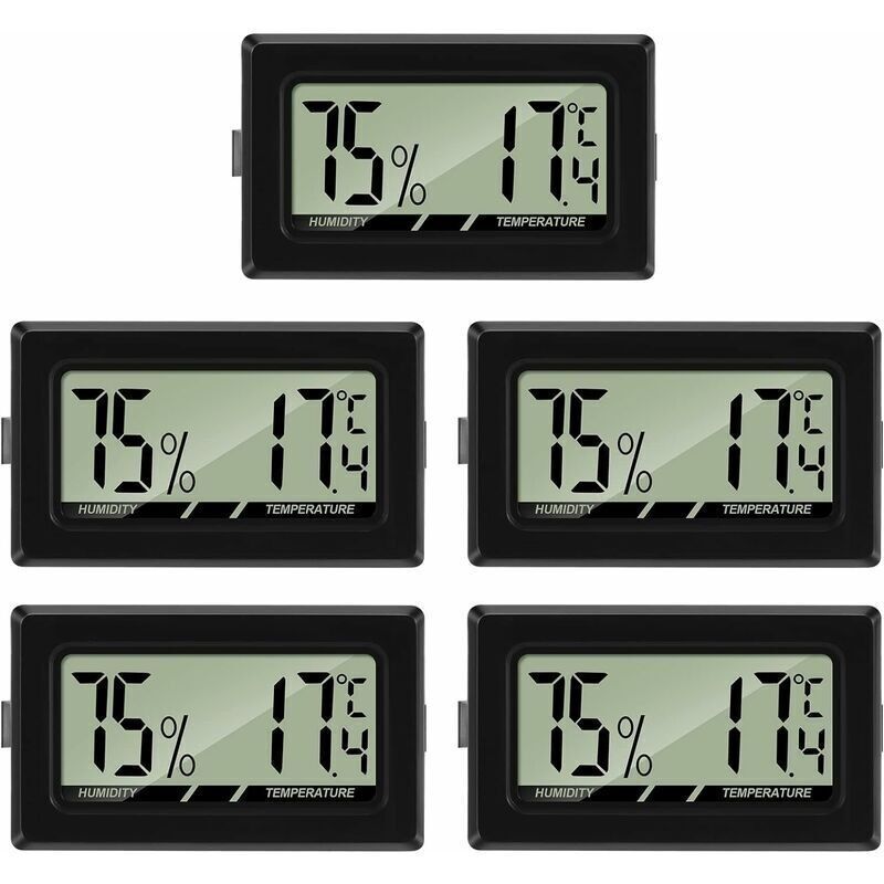Mini Digitaler Lcd Thermometer Hygrometer Temperatur Luftfeuchtigkeit Tester Tragbares Thermo-hygrometer Indikator Für Büro Küche Humidore Inkubatoren Reptilien (5 Stück)